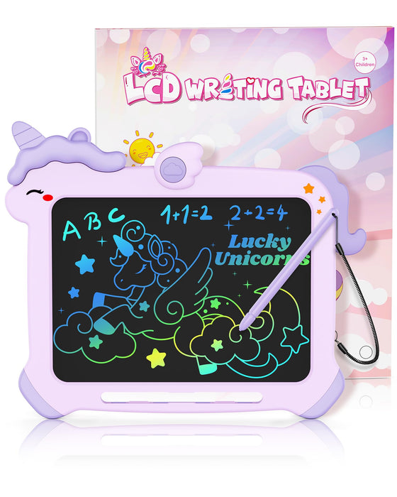 bravokids LCD Writing Tablet for Kids,Toys for 2 3 4 5 6 Year Old Girl Gifts,8.5 Inch Toddler Doodle Board Drawing Tablet, Unicorn Toys, Christmas Birthday Gifts (Purple)