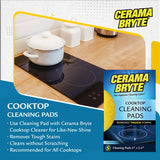 Cerama Bryte 10 x 5 Pack Cleaning Pads Cooktop and Stove Top Cleaner for Glass - Ceramic Surfaces, 50 Count