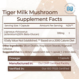 Nootropics Depot Tiger Milk Mushroom Capsules | 300mg | 60 Count | Lignosus rhinocerus Sclerotium | Cognition, Histamine, & Respiratory Support