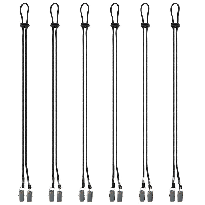 Inovat Pack of 6 Pcs Adjustable Napkin Clip Lanyard Neck Strap Bib Clips for Elderly/Adult/Baby