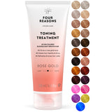 Four Reasons Color Mask - Rose Gold - (27 Colors) Toning Treatment, Color Depositing Conditioner, Tone & Enhance Color-Treated Hair - Semi Permanent Hair Dye, Vegan and Cruelty-Free, 6.76 fl oz