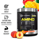 Forzagen Amino Fire | Essential Amino Energy Powder for Pre-Workout | BCAA Energy Boost & Muscle Recovery Drink Mix, Enhance Focus & Concentration, Dietary Supplement | Peach Mango, 40 Servings