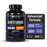 Healthfare Benfotiamine 300mg | 200 Capsules | Fat Soluble Thiamine Vitamin B1 | Supports Overall Health | Non-GMO | Gluten Free (2-Pack)