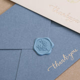 UNIQOOO Wax Seal Stickers - Eucalyptus Wedding Invitation Envelope Seal Stickers, 100 Pcs Self- Adhesive Dusty Blue Stickers, Perfect for Invitation, Christmas, Gift Wrapping, Party