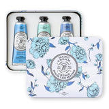 La Chatelaine Hand Cream Trio Tin Gift Set, Ready-To-Gift Tin, Nautral, Made in France with 20% Organic Shea Butter, Nourishing and Moisturizing (Amber Cashmere, Coconut Milk, Lychee Bilberry or Shea)