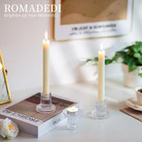 Romadedi Glass Candle Holder for Candlestick - 20Pcs Clear Tapered Bulk Wedding Decor Table Centerpiece for Candle Sticks Christmas Party Living Room Dinner Advent Decoration