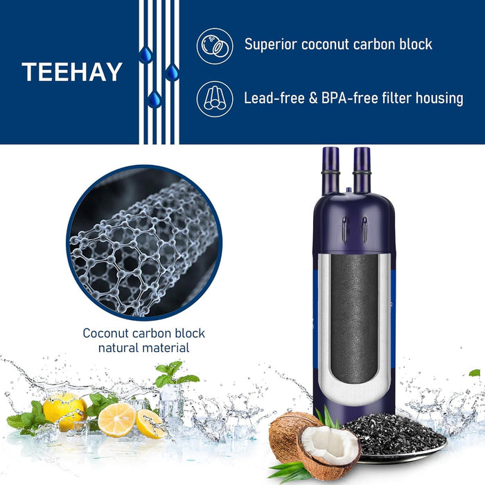 TEEHAY W10295370A Water Filter Replacement, Compatible With EDR1RXD1, Filter 1, WHR1RXD1, W10295370, KAD1RXD1, P8RFWB2L, P8WB2L, P4RFWB, P5WB2L (PURPLE, 3 Pack)