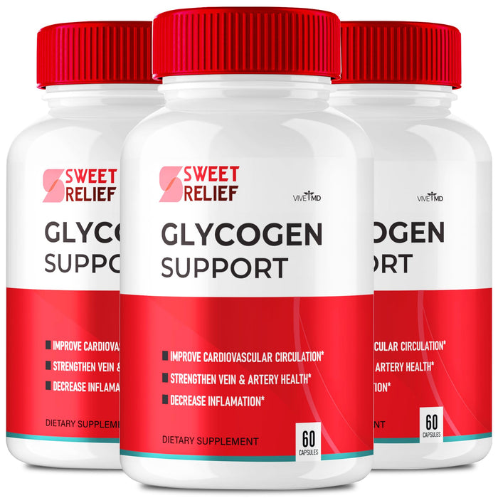 Sweet Relief Glycogen Support Blood Formula Supplement Capsules, SweetReliefGlycogen Healthy Blood Advanced Formula Pills - Maximum Strength, Sweet Relief Glycogen Blood Support Reviews (3 Packs)