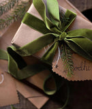 Olive Green Velvet Ribbon 1'' 25 Yards for Christmas Tree, Gift Wrapping, Flower Bouquet, Wreath Decorations, Bow Making