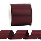 HUIHUANG Burgundy Satin Wired Ribbon 2.5 inch Wine Red Double-Faced Satin Wire Ribbon for Wreaths, Bows Making, Gift Wrapping, Home Decor, Crafts, Christmas Tree Bows-Continous 10 Yards