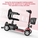 Spacewalk Mobility Scooter for Seniors, with Electromagnetic Braking System, Includes Lights and Basket, All-Terrain 4-Wheel, Easy-to-Use, Safe Weight Capacity 264 lbs, 12.5 Miles on a Full Charge