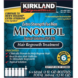 6 Month Supply Kirkland 5% Extra Strength Men Hair Regrowth Solution