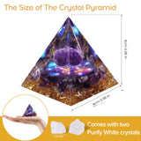 Hopeseed Orgone Pyramid for Positive Energy, Orgonite Amethyst Healing Crystal Pyramids for Reduce Stress Chakra Reiki Healing Meditation Attracts Lucky and Success