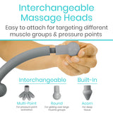 Vive Massage Cane Trigger Point - Self Massage Tool Hook with Interchangeable Heads for Shoulder, Neck, Upper and Lower Back Pain - Myofascial Release, Muscle Knot Remover and Fibromyalgia Relief