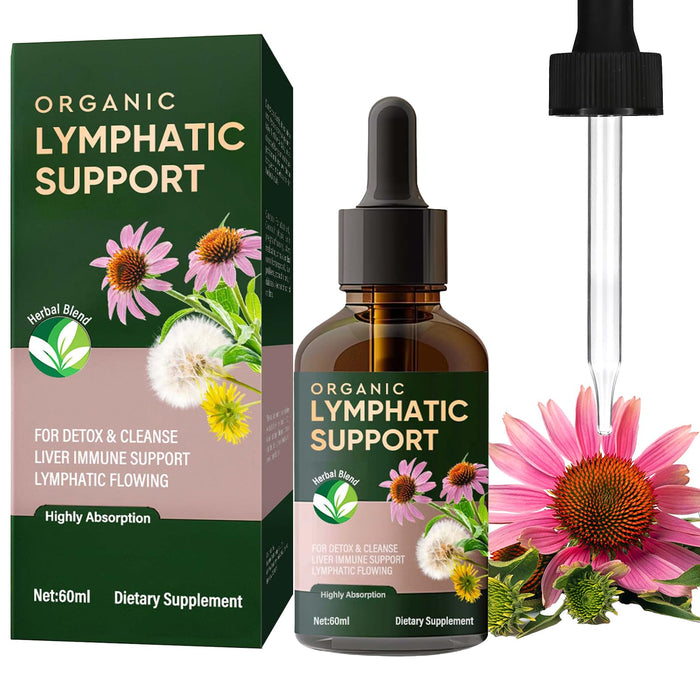 KILINO Lymphatic Drainage Drops, Organic Lymph System Support Drops with Echinacea & Red Clover Extract - Vegan Alcohol and Sugar Free, 30 Servings