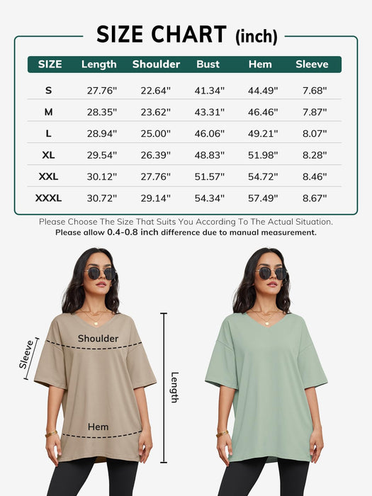 ATHMILE Christmas T Shirts for Women Oversized V Neck Tees Half Sleeve Cozy Comfy Tunic 2024 Y2K Casual Red