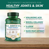 H.A. Joint and Skin Super Formula - Hyaluronic Acid (90 capsules) - from Purity Products (2 Pack) - Supports Healthy Joint Flexibility, Healthy Synovial Fluid, and Joint Lubrication - Now with 5-Loxin