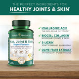 Purity Products H.A. Joint and Skin Super Formula Biocell Collagen w/Hyaluronic Acid Supports Healthy Joint Flexibility, Healthy Synovial Fluid, and Joint Lubrication - 5-Loxin - 90 Capsules (1)