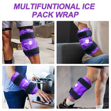 AiricePac 2 Ice Pack for Knee Pain Relief, Reusable Gel Ice Wrap for Injuries, Swelling, Knee Replacement Surgery, Cold Compress Therapy for Arthritis, Meniscus Tear and ACL, Purple