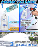 MJJC Foam Cannon S V3.0 (Thicker Snow Foam Technology) with 1/4 Inch Quick Connector for Pressure Washer, 34 oz Bottle