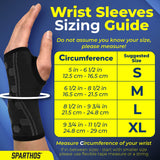 Sparthos Wrist Support Sleeves (Pair) – Compression Wrist Brace for Men and Women - Carpal Tunnel Tendonitis Arthritis Pain Relief Wrist Pain Strains Sprains Bursitis Improve Circulation (Black-L)