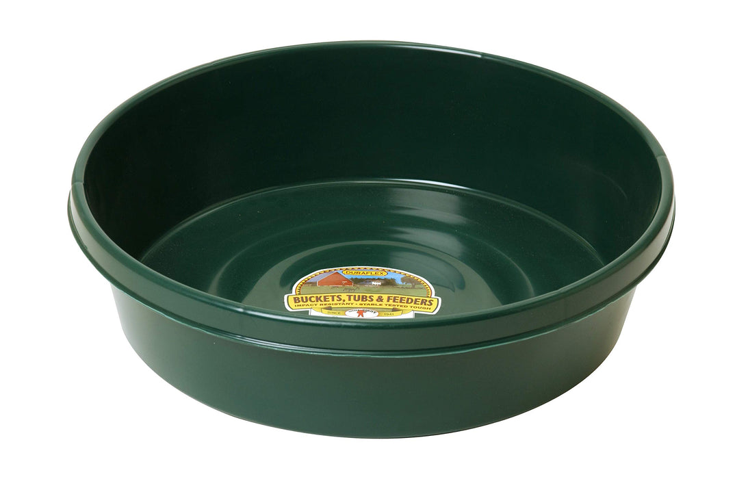 Little Giant® Plastic Utility Pan | Feed Pan | Durable & Versatile Livestock Feeding Bucket | Made in USA | 3 Gallon | Green