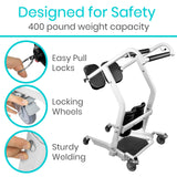 Vive Mobility Sit to Stand Lift Patient Transport Unit for Elderly - Transfer Device for Home Care Use, Disability Aid Product for Adults - Medical Equipment Lift Assist, Caregiver Supplies