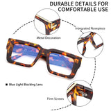 JM 3 Pack Oprah Style Reading Glasses for Women Men, Fashion Square Blue Light Blocking Readers +4.0