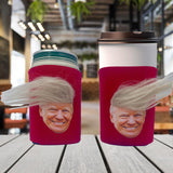 2 PCS Funny Can Coolers Sleeves with Trump Hair, Great Novelty Gifts Unique Presents for Men Women, Trump Koozies, Trump Mugshot, Beer Can Cooler