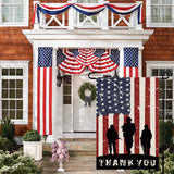 Patriotic American Soldier Thank You Garden Flag 12x18 Inch Burlap Double Sided 4th of July Independence Day Memorial Day Yard Outdoor Decor USA Flags DF454