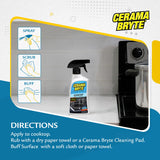 Cerama Bryte Daily Spray Cooktop and Stove Top Cleaner for Glass & Pads Combo Kit - Ceramic Surfaces, 16 Fluid Ounces, 4 Piece Set