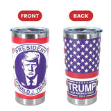 Icesip 20 oz Trump 2024 coffee Tumbler Mug with Lid and Straw, Donald Trump Merchandise, 20oz Cup Stainless Steel Travel Coffee Water Bottle for Hot and Cold Drinks Gift, Colorful 1pcs