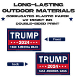 Large Trump 2024 Yard Sign Double-Sided Fade-Resistant Perfect for Lawn Street Campaign Rally - 26" x 17"