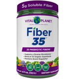 Vital Planet - Fiber 35 Powder Diverse Fiber Supplement for Dietary Support and Occasional Constipation with 35 Prebiotic Fibers and 35 Organic Superfoods to Maintain Bowel Regularity, 6.77 oz