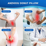 anzhixiu Proper Mid Hole Donut Pillow for Hemorrhoid Reduces Contact Area with Required Support- Hemorrhoid Pillow for Office, Car, Home Seat- Black/Gray