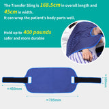 Patient Turning Device Belt,Elderly Bed Transfer Sling,Transfer Nursing Sling for Patient,Elderly Safety Lifting Aids,Turn Over Aids with Touch Fastener,Patient Care Back Lifting Strap,45cm*168.5cm