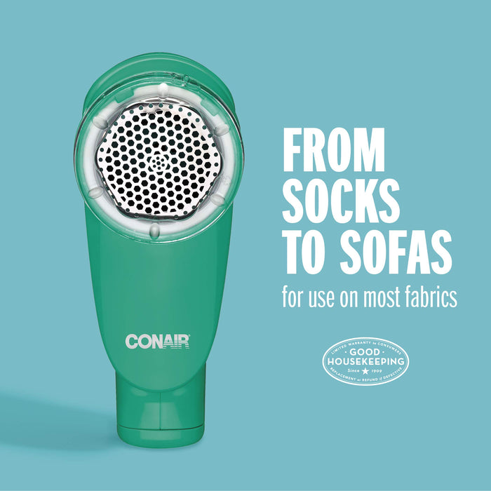 Conair Fabric Shaver and Lint Remover, Battery Operated Portable Fabric Shaver, Green, CLS1GX