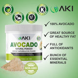 AKI Avocado Superfood Powder (6oz/170g) - Rich in Nutrients, Vitamins, Omega 3 & Antioxidants | Ideal for Smoothies, Yogurt or Milkshake Popsicles - Vegan & GMO