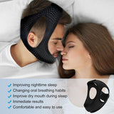 Anti Snoring Devices, Chin Strap for CPAP Users, Double Adjustable Chin Straps for Men and Women, Stop Snoring Solution, Comfortable Anti Snoring Devices Chin Strap - Black, 1PK