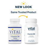 Vital Nutrients - Vitamin B6 - Healthy Nerve and Musculoskeletal Support - 100 Vegetarian Capsules per Bottle - 100 mg