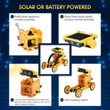 Solar Robot Kit for Kids Age 8-12, STEM Building Toys,12-in-1 Build Your Own Robot with Solar Panel & Battery Power, Science Engineering Christmas Birthday Idea Gifts for Boy Age 8 9 10 11 12