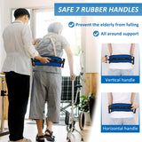 Gait Belt for Seniors, Transfer Belt with 7 Nylon Padded Handles, FSA HSA Eligible, Medical Belt for Lifting Patients, Safety Gait Belt for Elderly Easy to Use Quick Release Buckle(Blue)