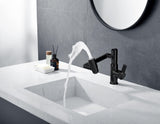 Lefton Rotatable Bathroom Faucet with Temperature Display (Batteries-Free), 3 Water Outlet Modes, Matte Black, BF2204-3