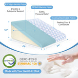 Forias Cooling Wedge Pillow for Sleeping,10" Bed Wedge Pillow for After Surgery,Acid Reflux,Snoring,Memory Foam Top Triangle Pillow Wedge with Breathable Cooling Cover