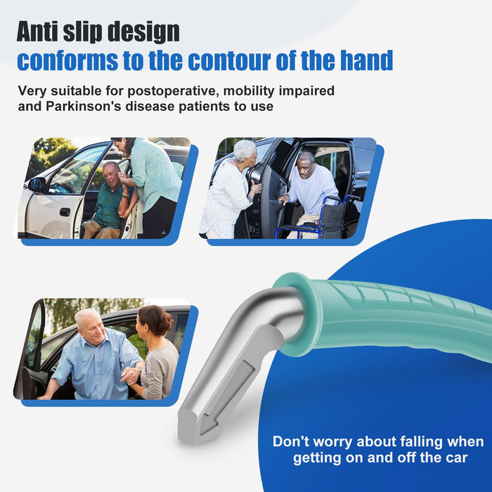 Car Door Assist Handle with Strap, Multifunction Car Handle Assist, Vehicle Support Handles Seatbelt Cutter Window Breaker Portable Automotive Car Handle Assist for Elderly and Car Emergency Tool