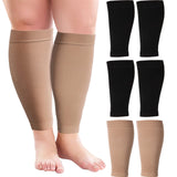 3 Pairs 20 Inches XXXL Wide Plus Size Calf Compression Socks for Circulation Compression Long Legs Sleeves 20-30 mmHg Calf Muscle Compression Sleeve for Women Men