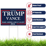 Large 18"x 12" Trump Vance 2024 Yard sign for USA President Election with Metal H-Stakes,MAGA Take America Back Signs, Vote for Republican, Double Sided Print for Outdoor Garden Decorations