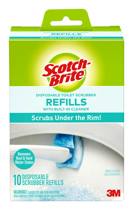 Scotch-Brite Disposable Toilet Scrubber Refills, Removes Rust & Hard Water Stains, 10 Disposable Refills Blue