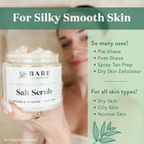 Bare Botanics Bergamot Mint Body Scrub 24oz | Made in Madison, WI | All Natural Sea Salt Exfoliator w/ Skin Loving Moisturizers | Vegan & Cruelty Free | Gift Ready Packaging w/ a Cute Wooden Spoon