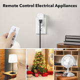 BN-LINK Wireless Remote Control Electrical Outlet Switch for Lights, Fans, Christmas Lights, Small Appliance, Long Range White (Learning Code, 3Rx-1Tx) 1200W/10A